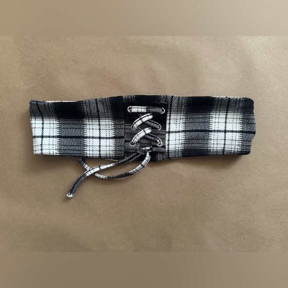 GENERIC Plaid Lace-Up Belt ONE SIZE (GIRL'S) Accessory Quirky Alt Cinch Waist - Picture 2 of 3